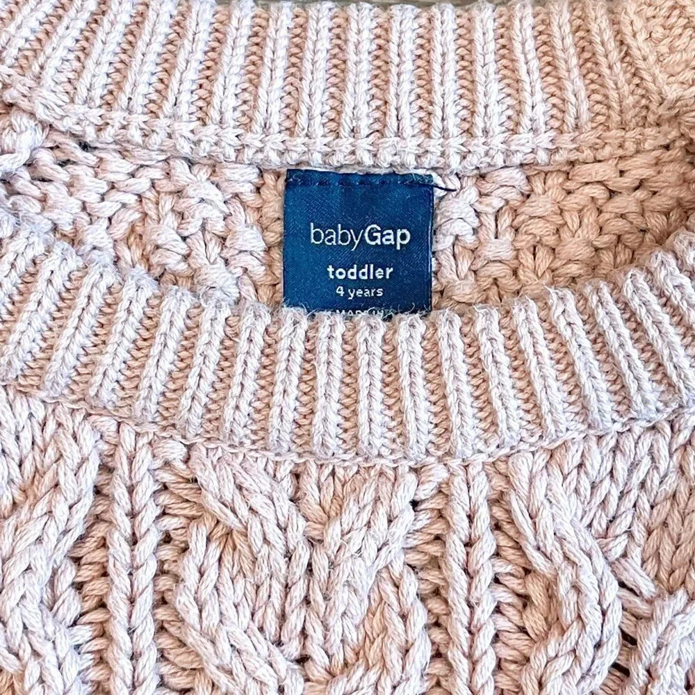 Gap Pink Cable Knit Sweater, Size 4